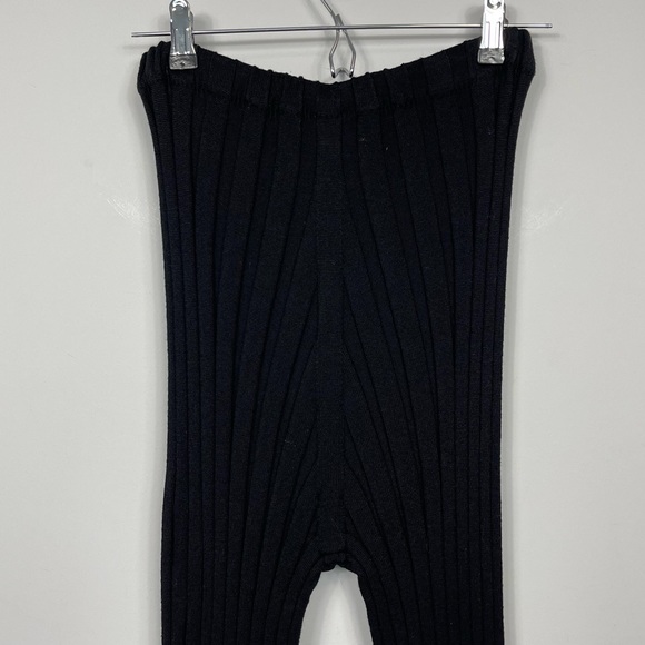 BASERANGE Black Adler Lounge Pants Ribbed Merino Wool Knit High Waisted Rise L - Picture 12 of 15